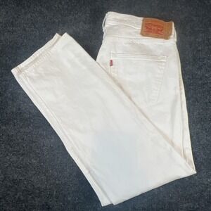 LEVI'S 501 Optic Daisy Jeans White 00501-0651 Original Men 36x32 (36x31 Actual)